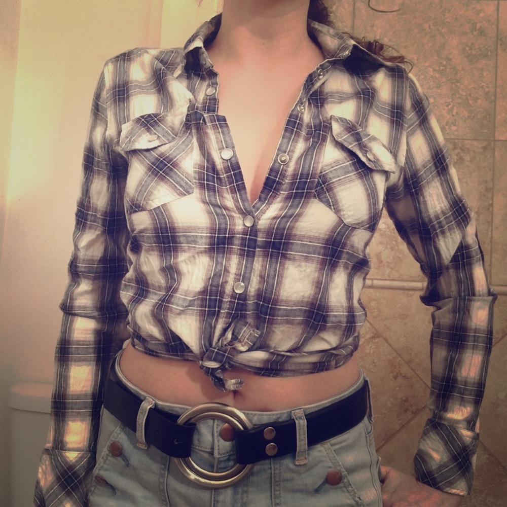 Delia’s plaid shirt